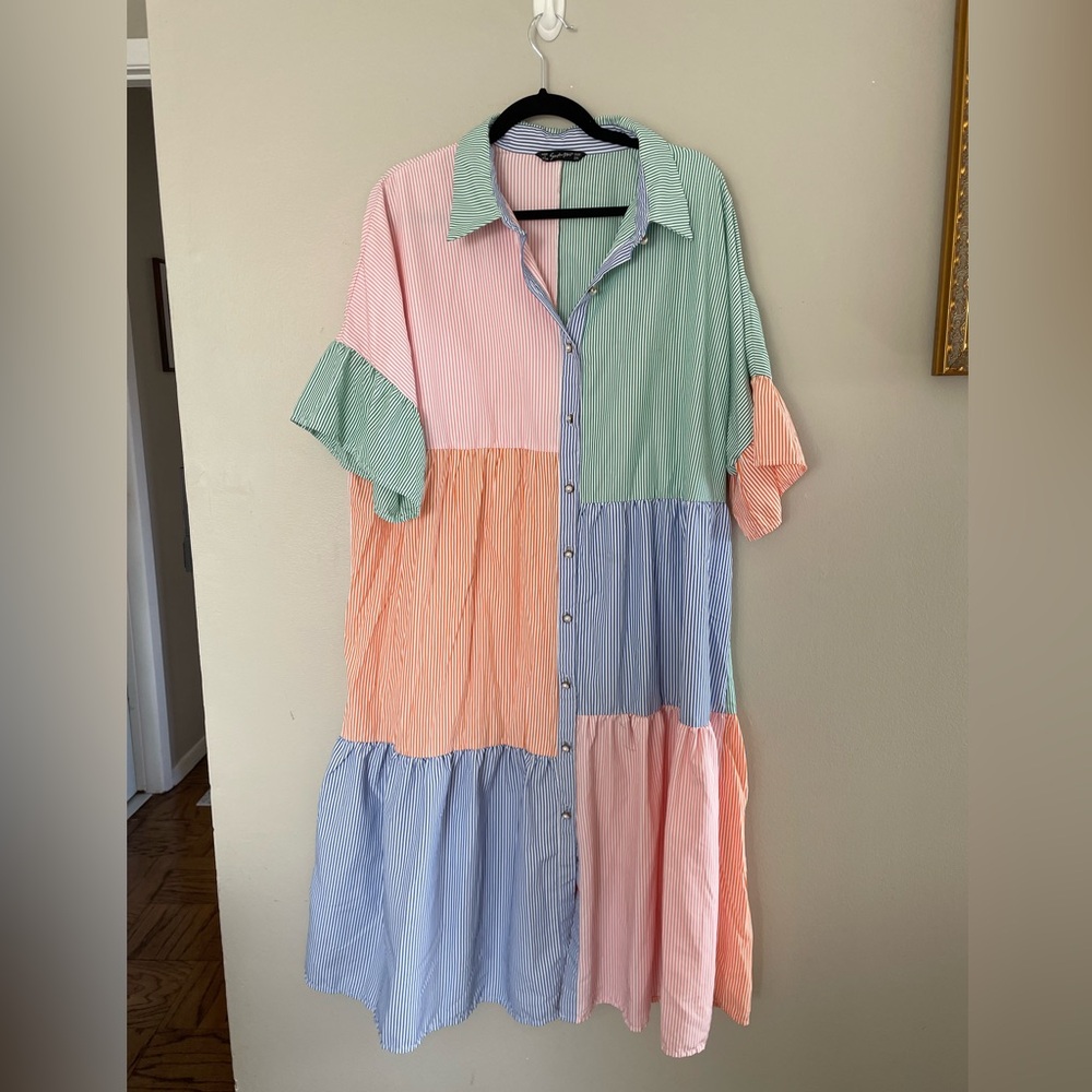 SHEIN Multicolor Striped Midi Dress